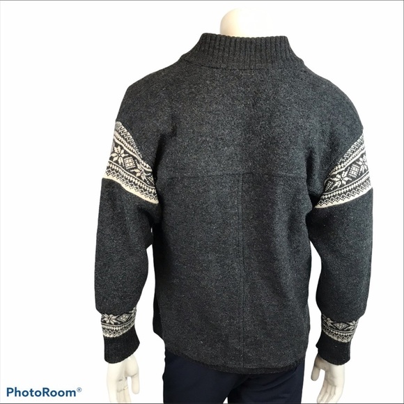 Nordic Designs Fair Isle Cardigan Men’s Small Wool Knit Icelandic Casual Layer - Picture 6 of 7